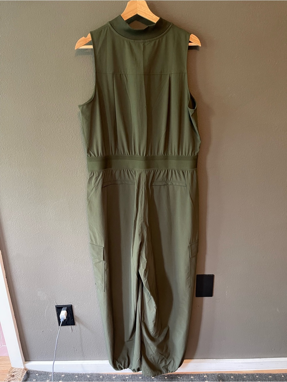 Athleta Olive Utility Cargo Jumpsuit - Picture 3 of 4